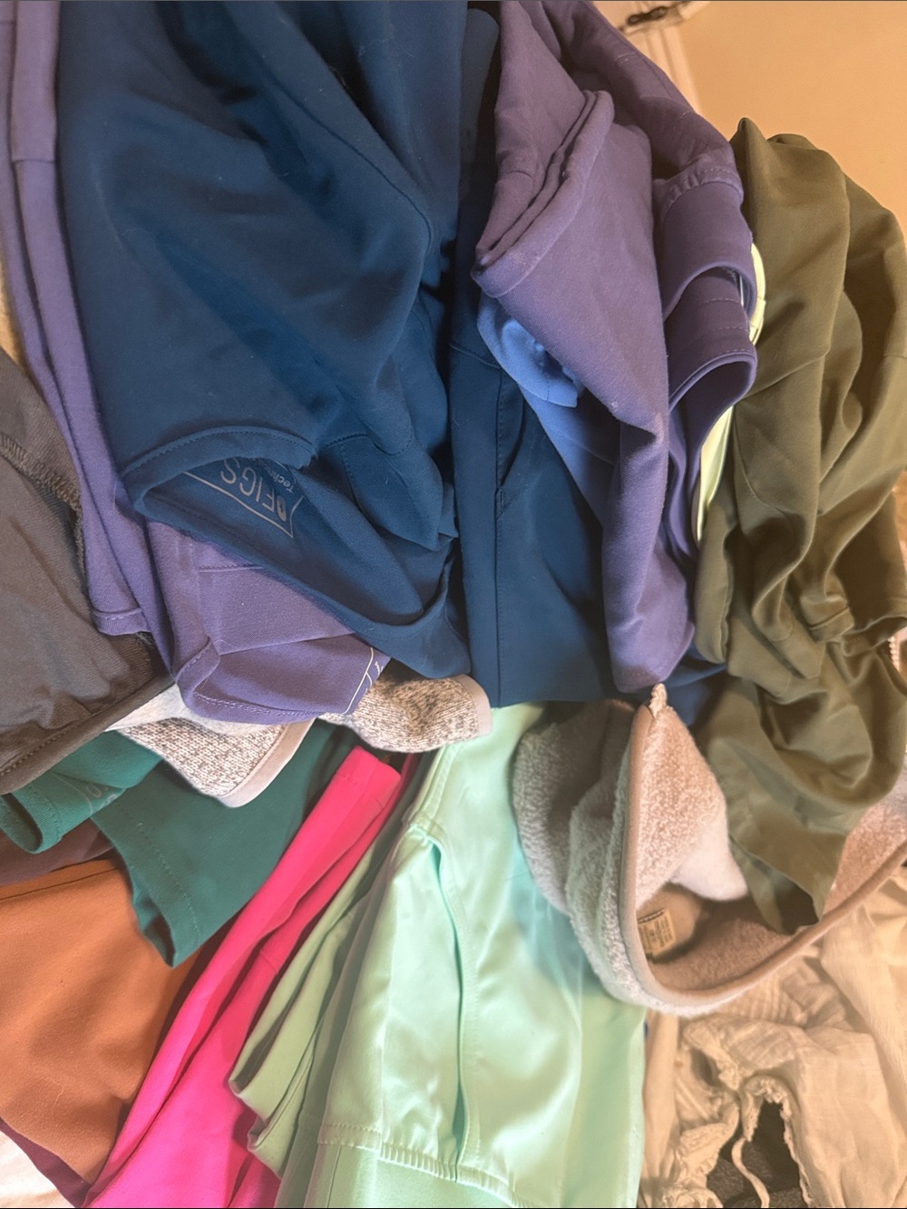 Figs scrub set, Figs quarter zip, and L.L Bean Quarter Zips